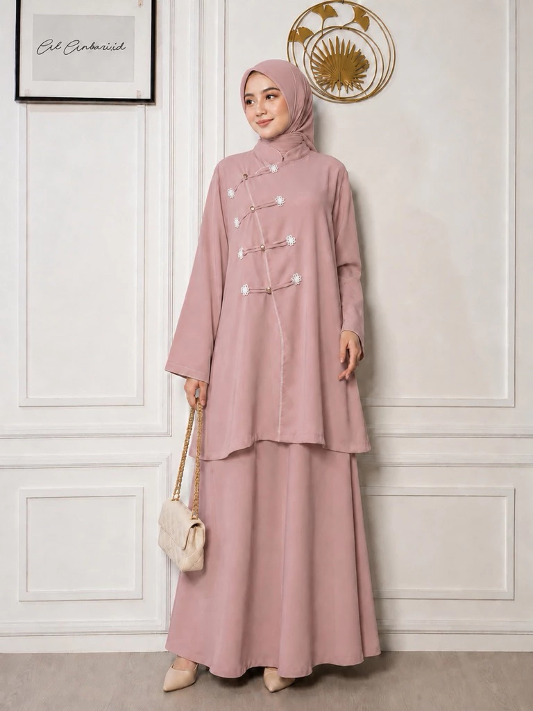 Gamis dusty rose muslimah